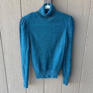 Vintage Teal Blue Turtleneck Sweater